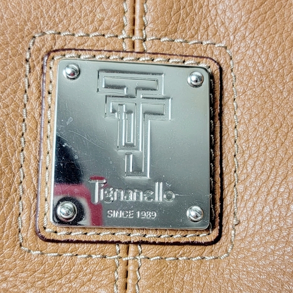 Tignanello Genuine Leather Tan Satchel Bag - Picture 10 of 13